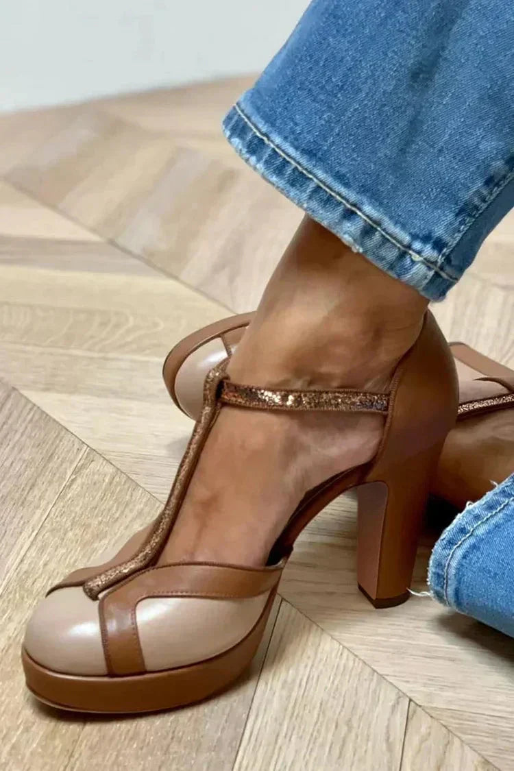 Otoño | Tacones T-Strap Bicolor