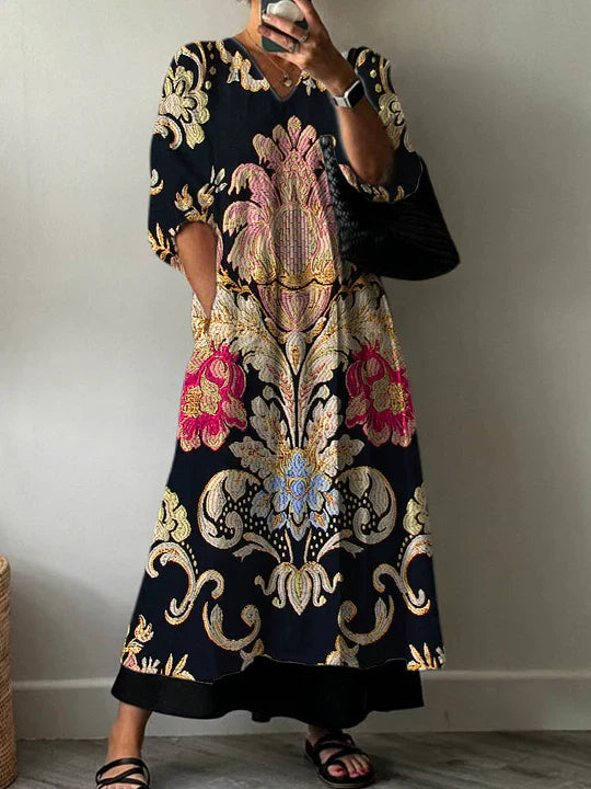 Vestido Elegante con Estampado Floral Clara