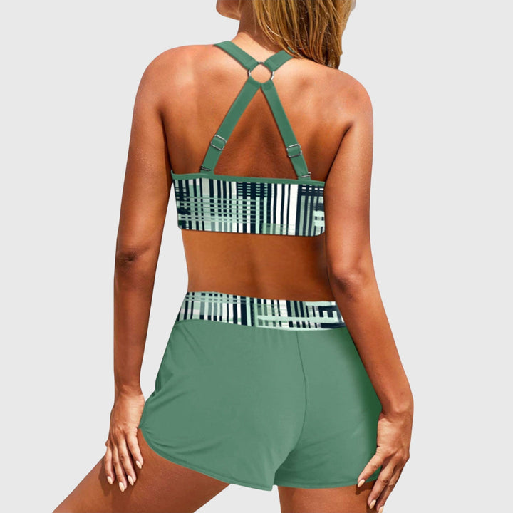 Striped High-Waisted Bikini