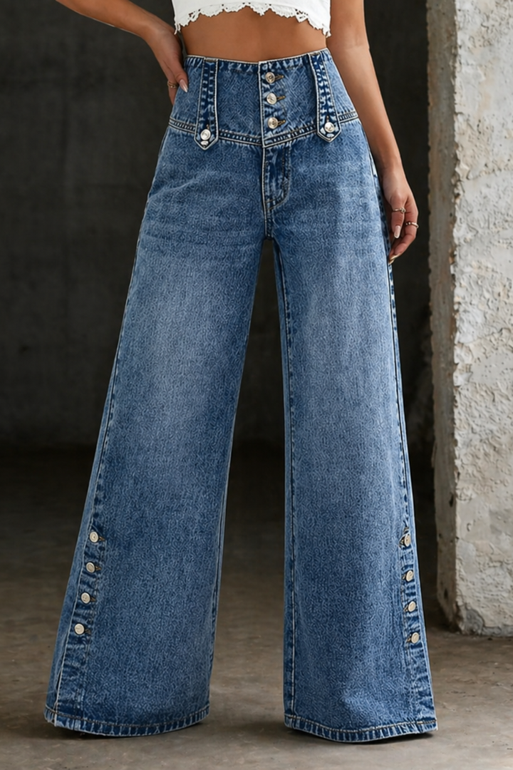 Mia | Jeans de Cintura Alta con Aberturas