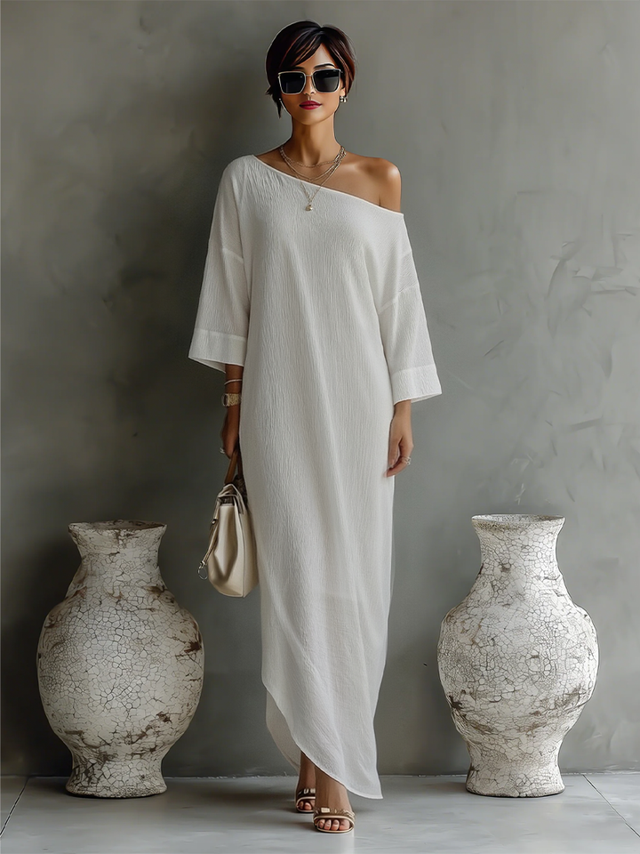 Vestido Blanco Marfil Elegante