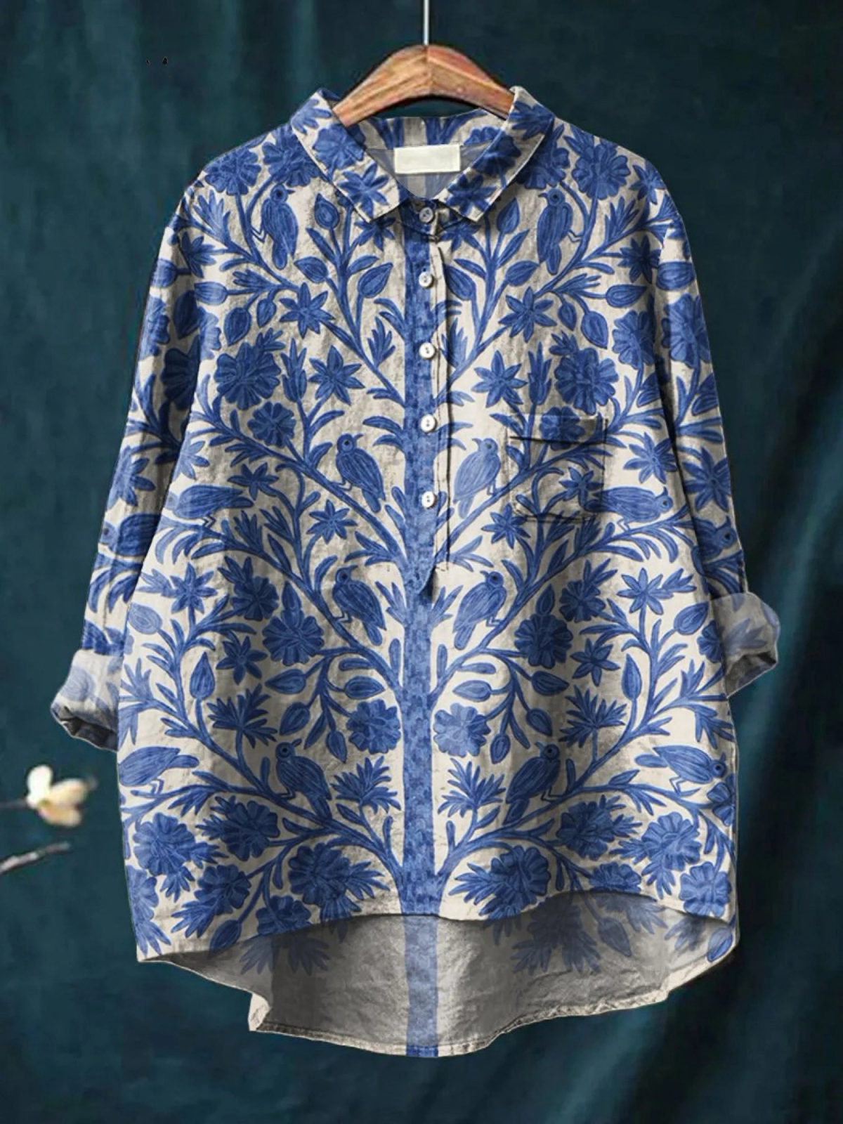 Natalie | Camisa Casual de Impresión Floral Vintage India para Mujeres