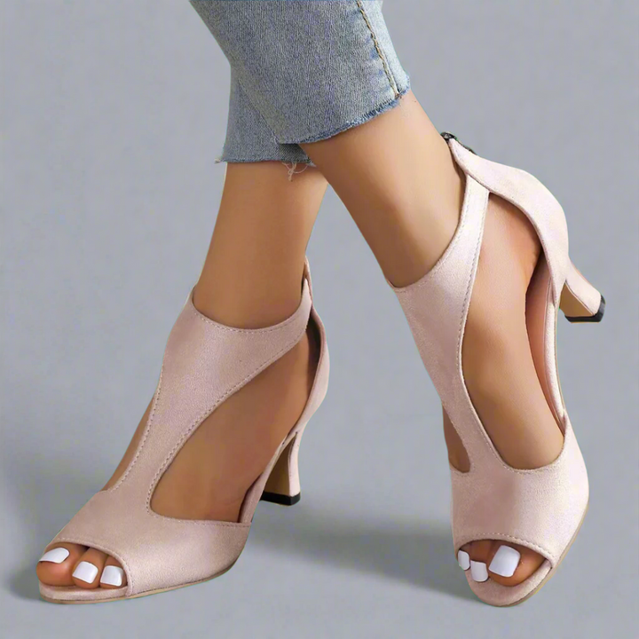 Barbara | Tacones Peep Toe con Corte