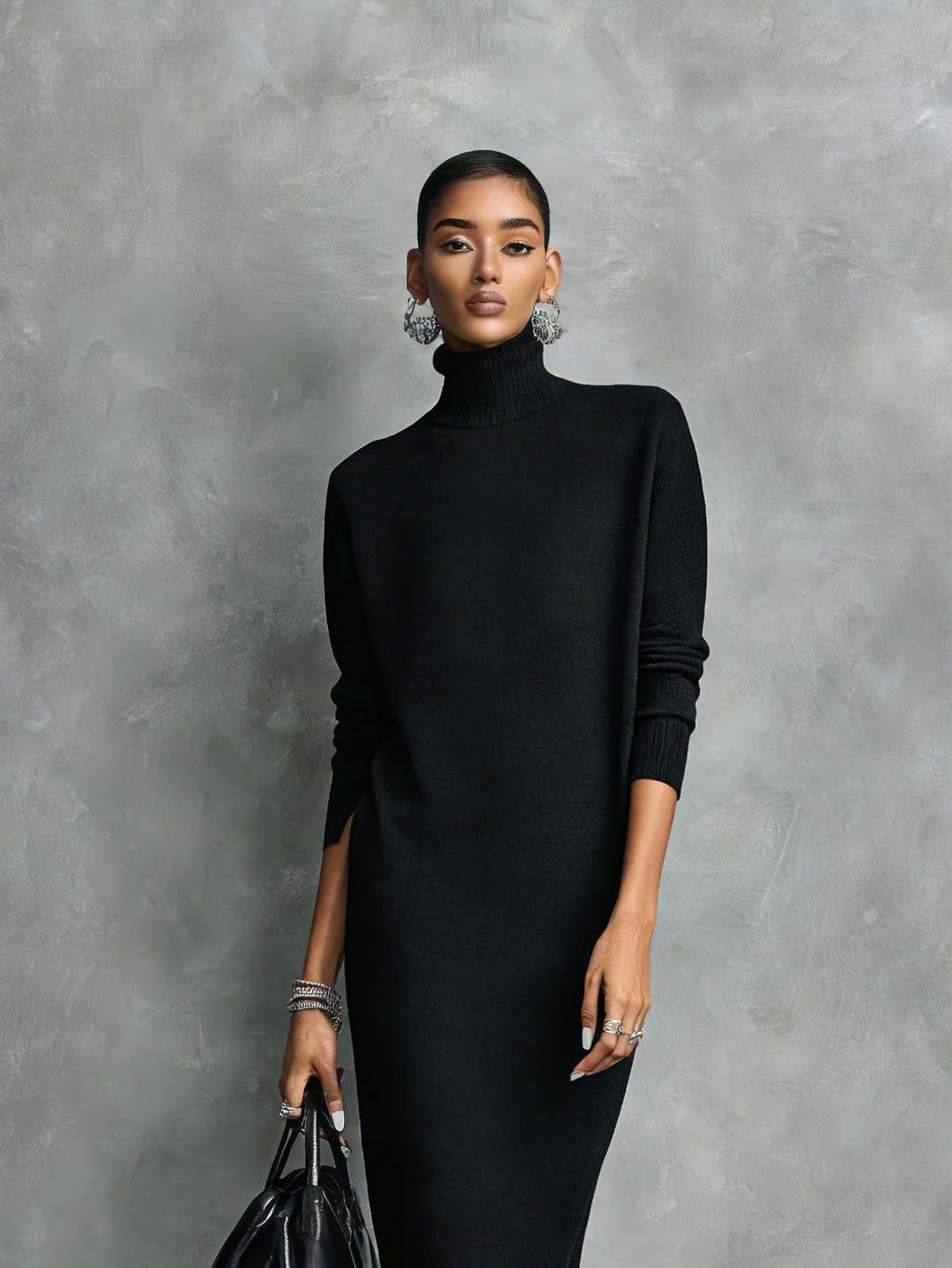 Vestido Midi Negro Elegante