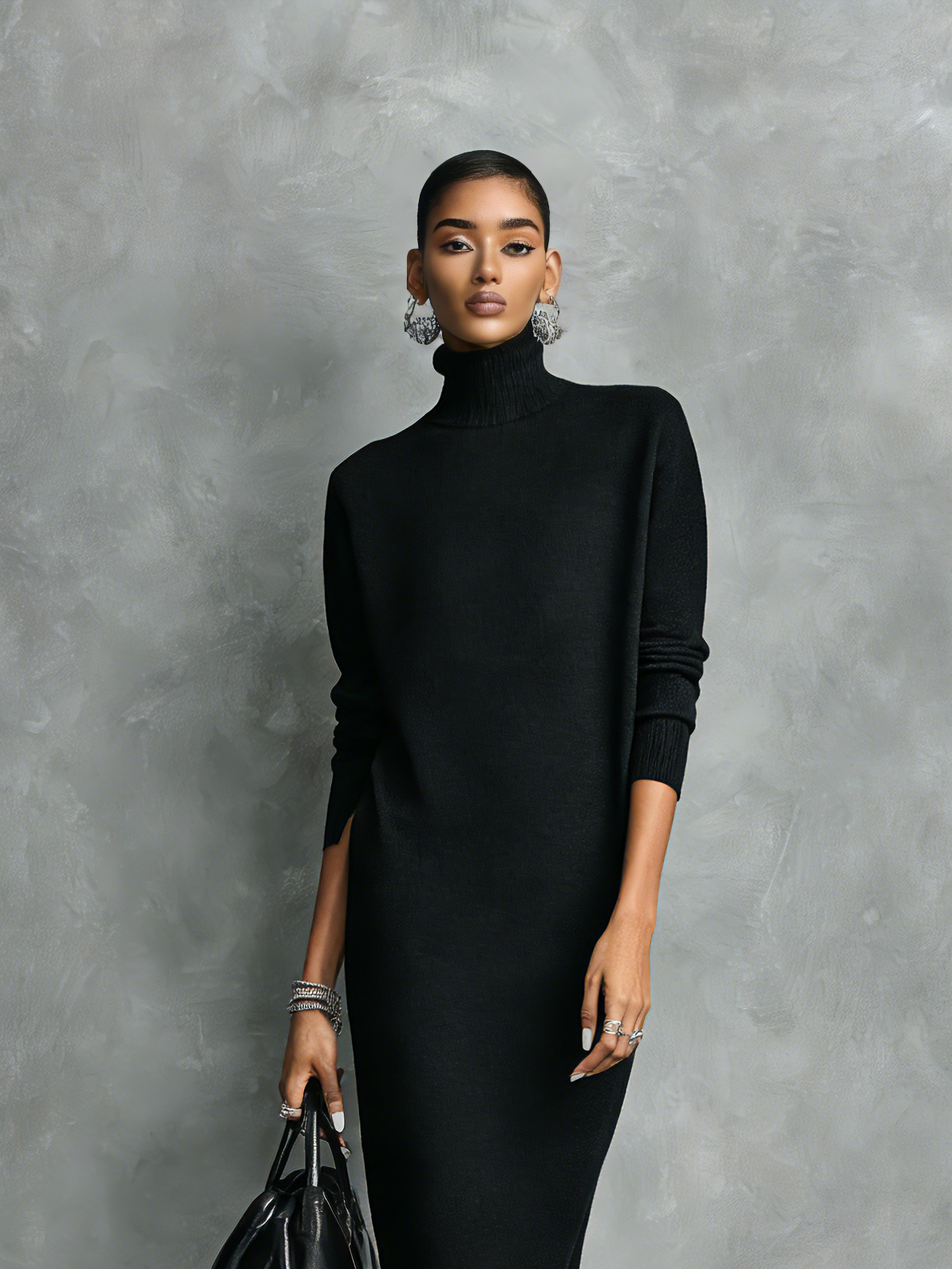Vestido Midi Negro Elegante