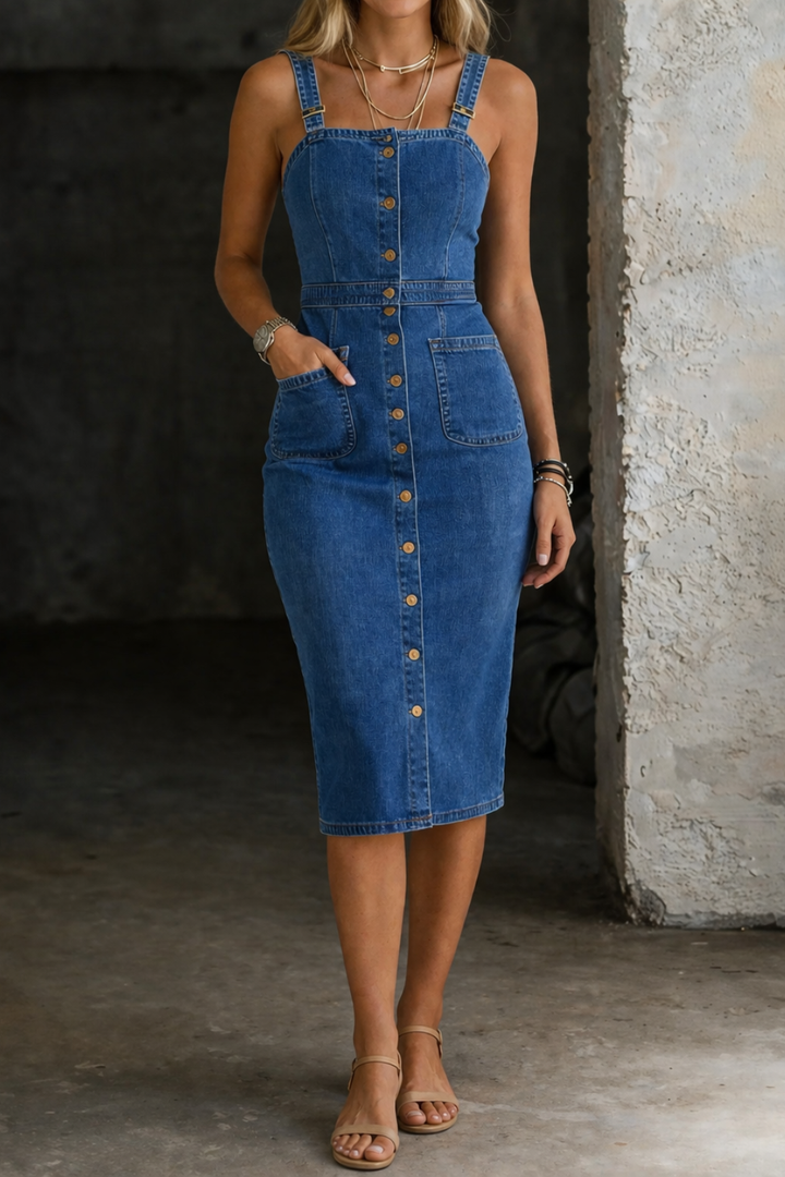 Indira | Vestido de Denim con Botones