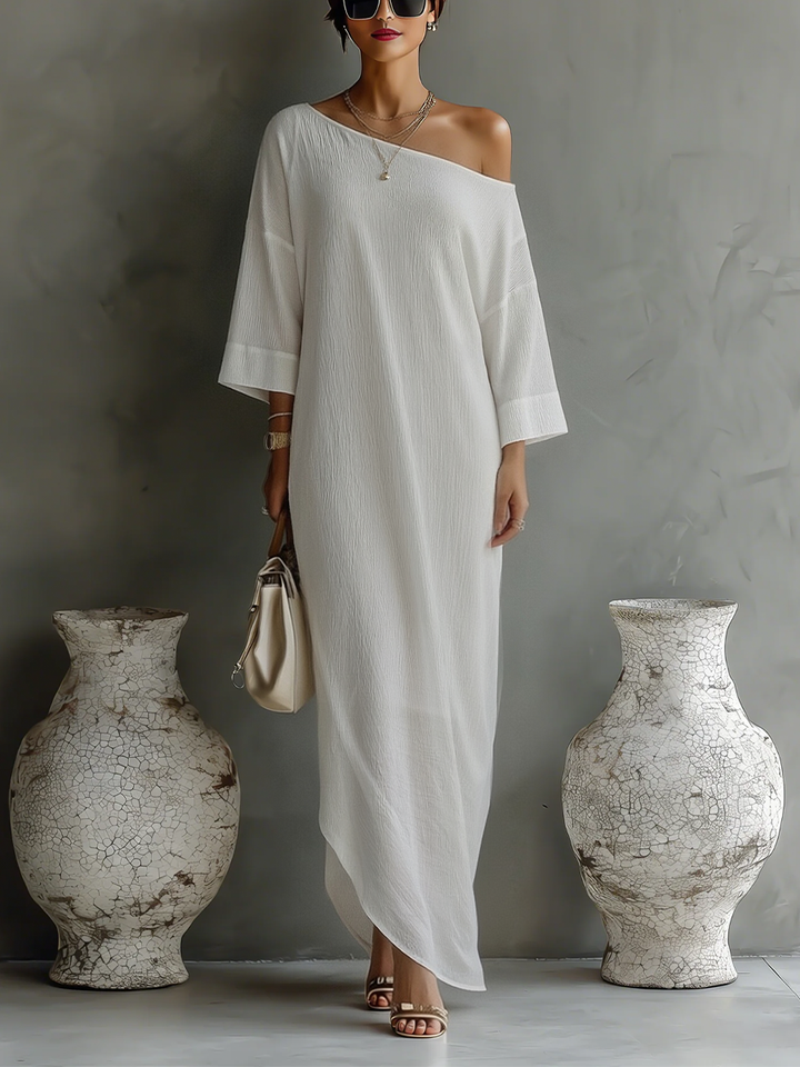 Vestido Blanco Marfil Elegante