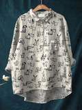 Fe | Camisa Casual Linda con Estampado de Perro para Mujeres