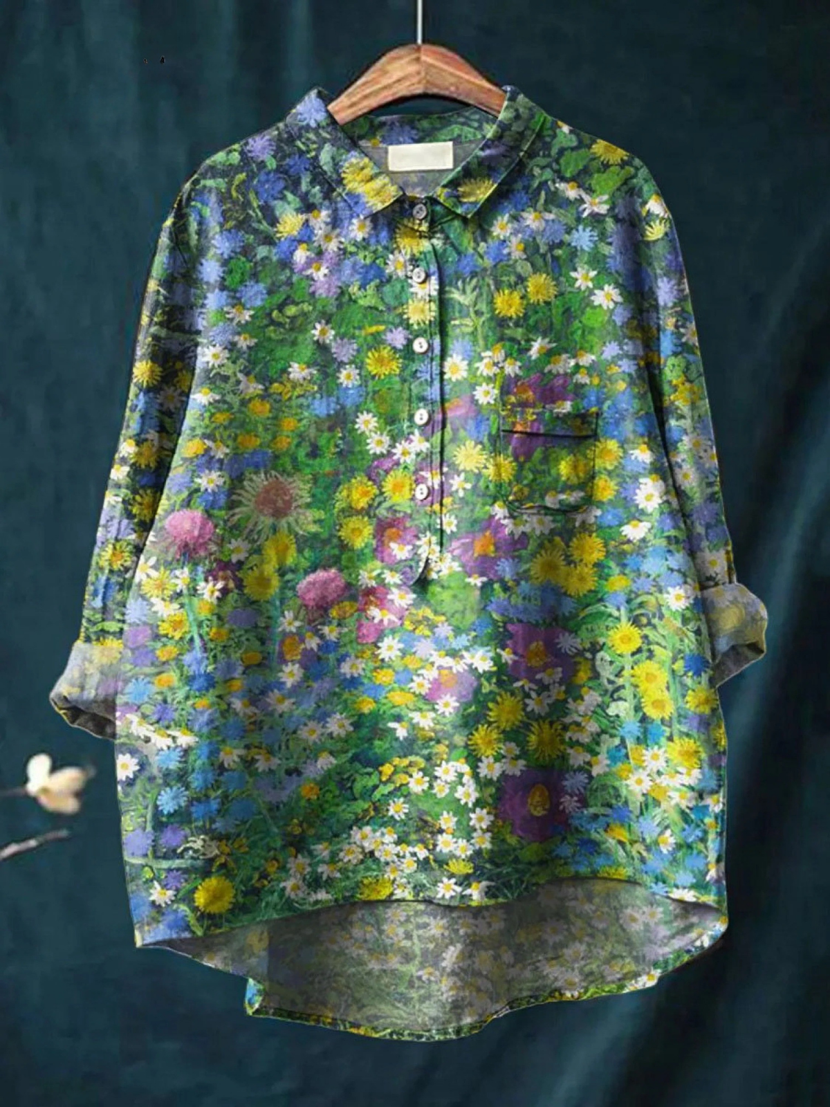 Emery | Camisa Casual de Arte Floral Vintage para Mujeres