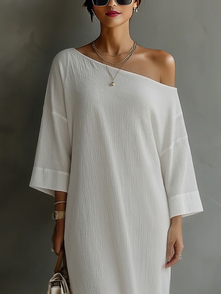 Vestido Blanco Marfil Elegante