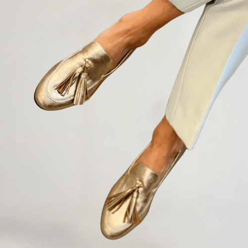 Vittoria | Mocasines de mujer color oro