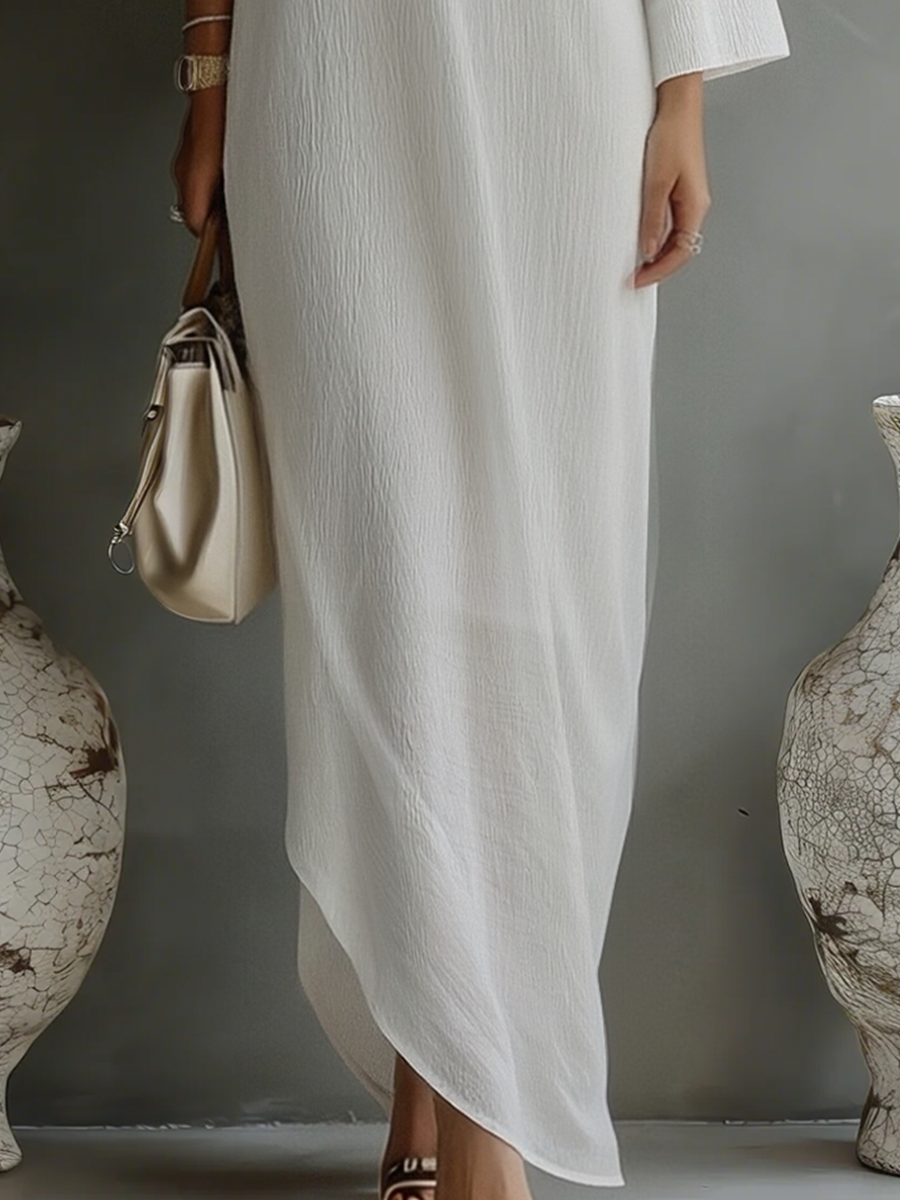 Vestido Blanco Marfil Elegante