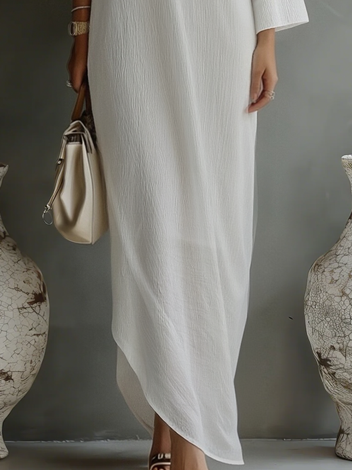Vestido Blanco Marfil Elegante