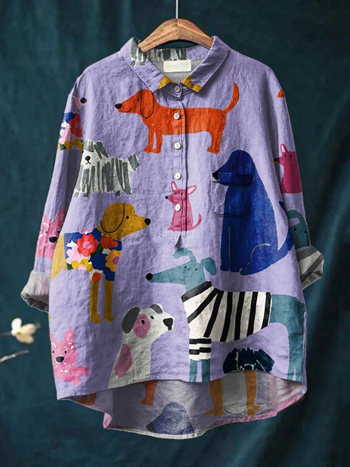 Coralie | Camiseta Casual de Arte Canino para Mujeres