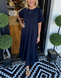 Vestido Maxi de Manga Abullonada Chic