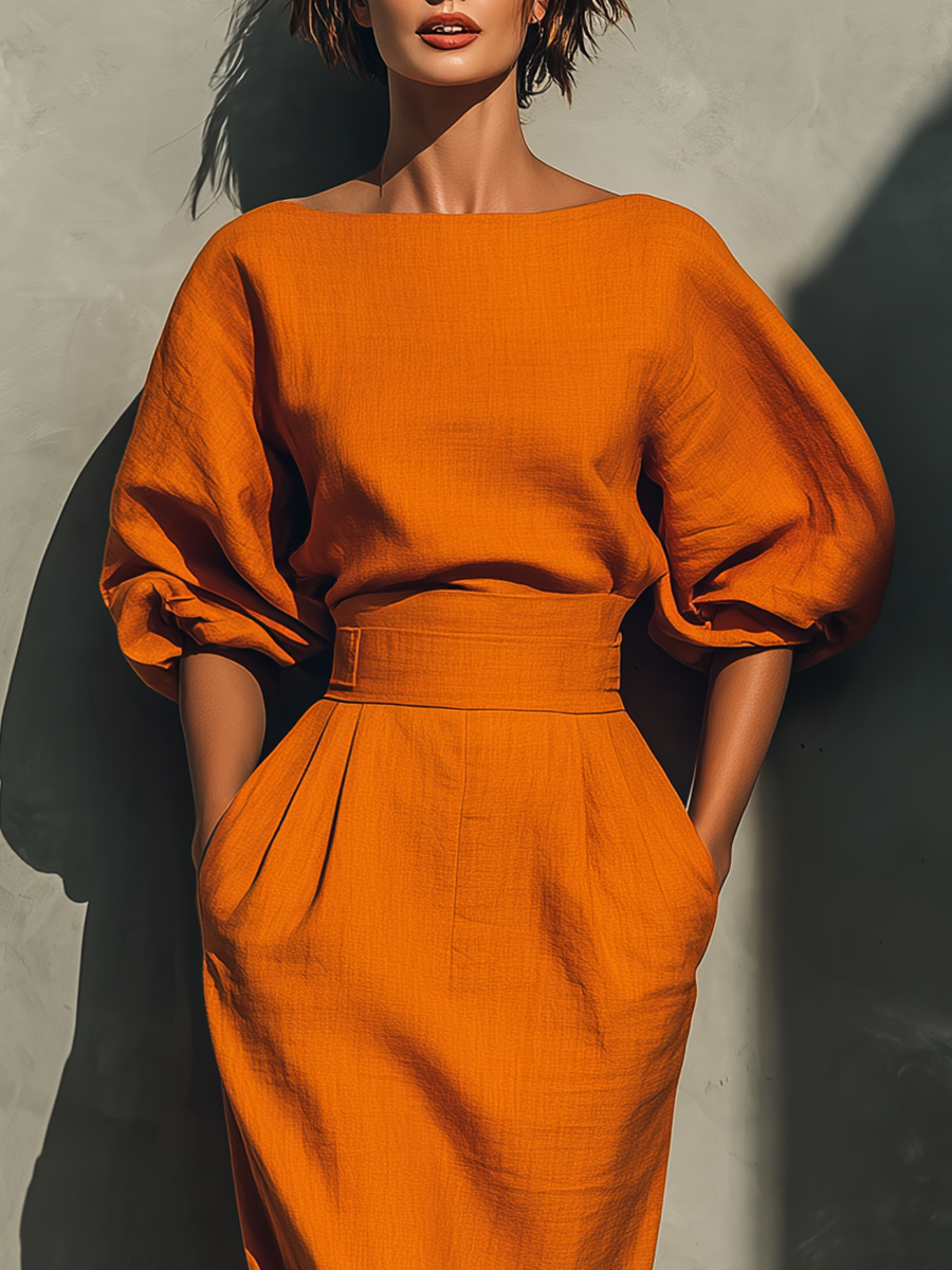 Conjunto de Top Naranja