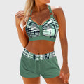 Striped High-Waisted Bikini
