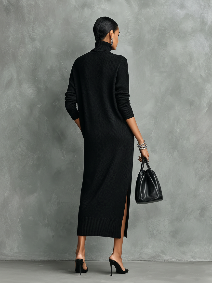 Vestido Midi Negro Elegante