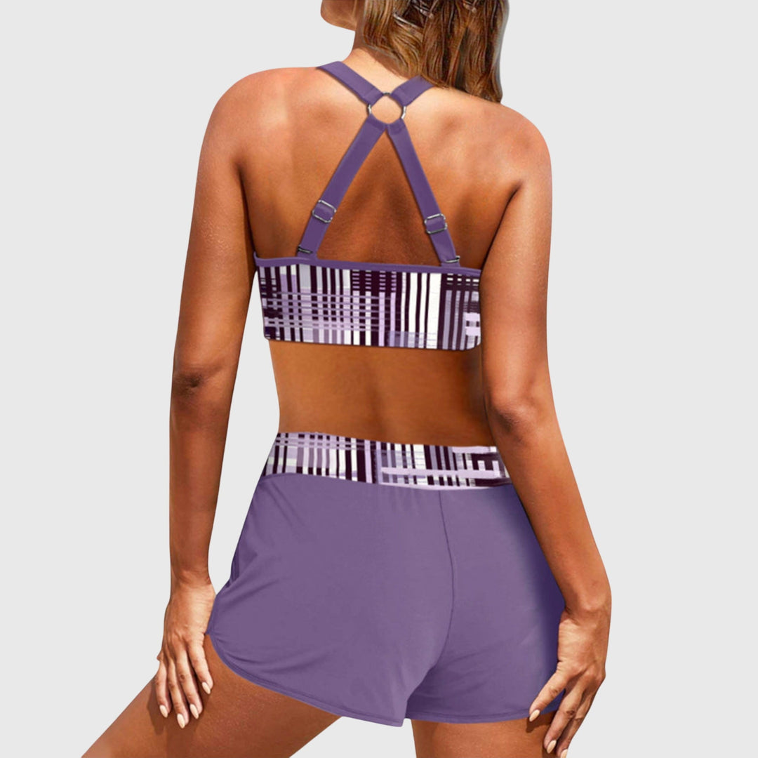 Striped High-Waisted Bikini