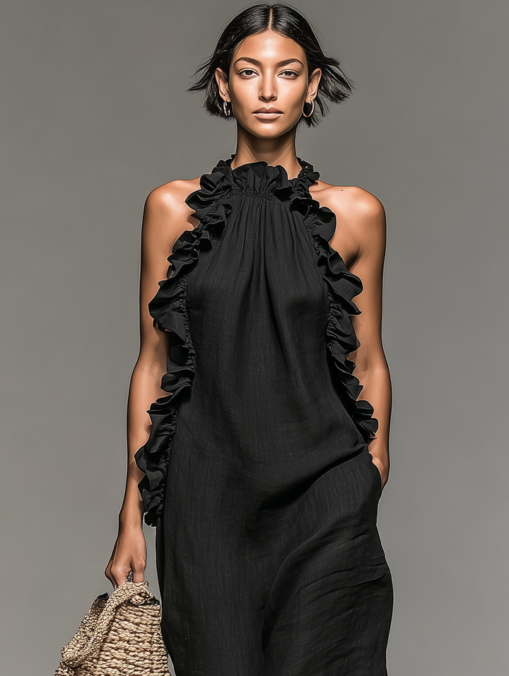 Vestido Maxi de Lino Minimalista
