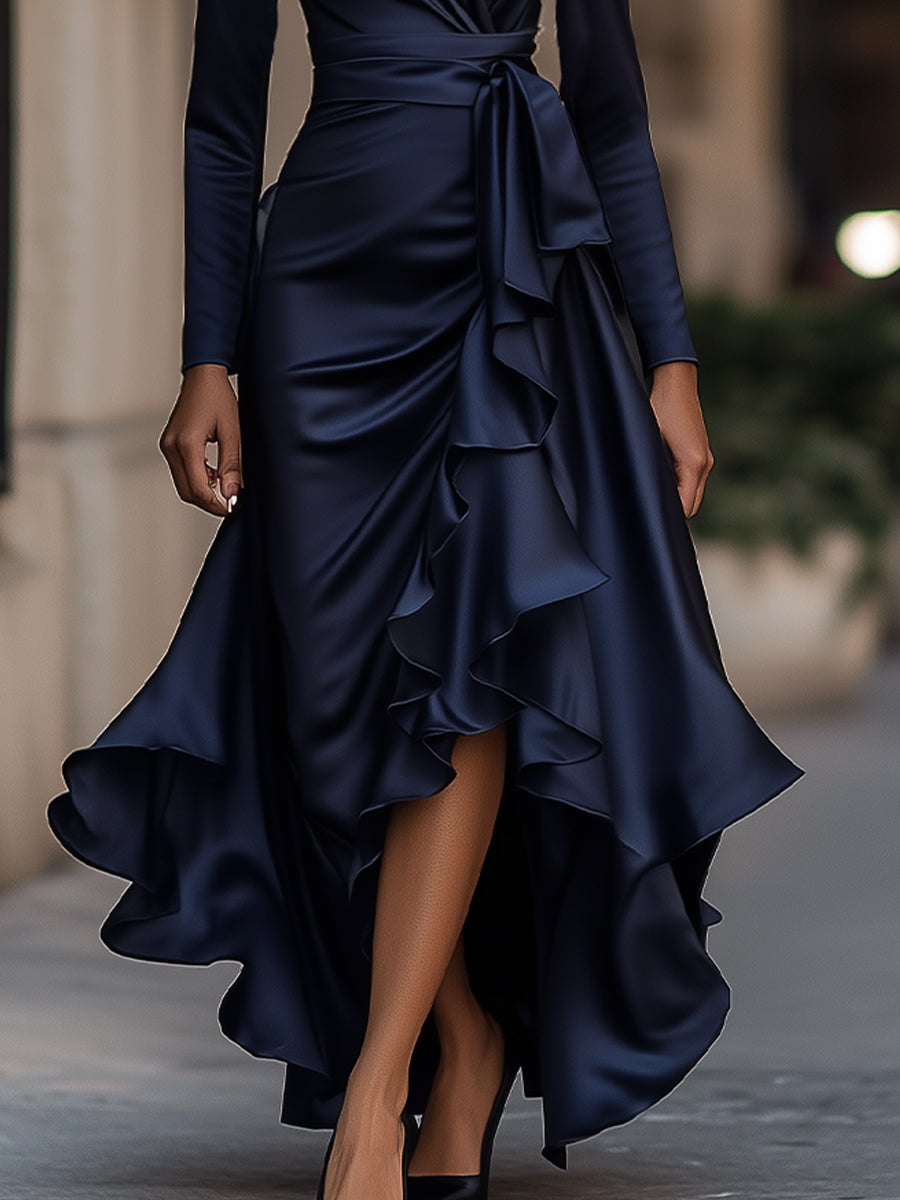 Palma | Vestido Maxi de Satén Drapado