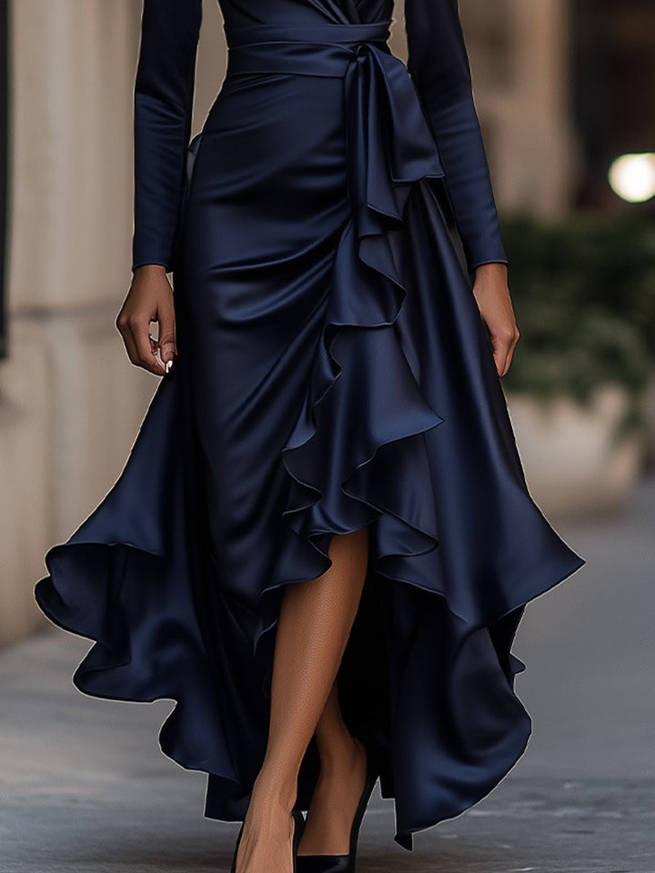 Palma | Vestido Maxi de Satén Drapado