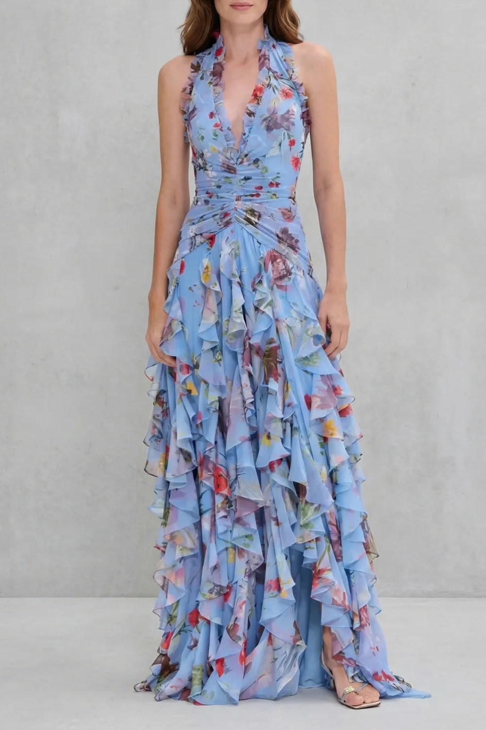 Belladina – Vestido maxi con cuello halter