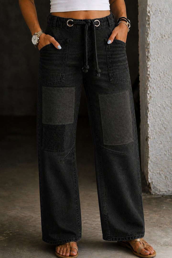 Margaret | Jeans de Patchwork con Cuerda