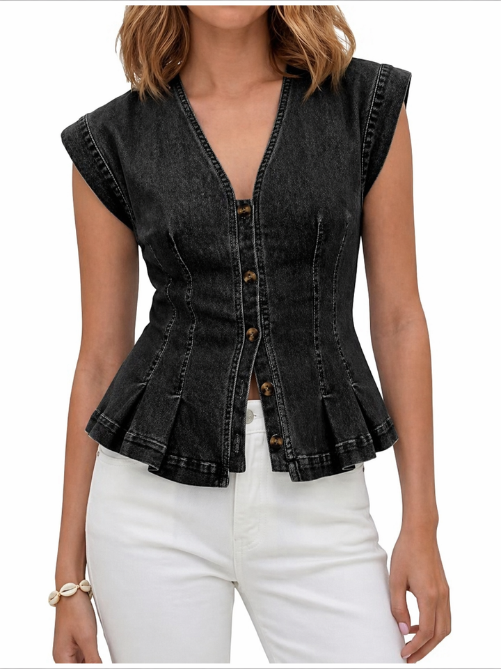 Viera | Top de Mezclilla con Cuello en V