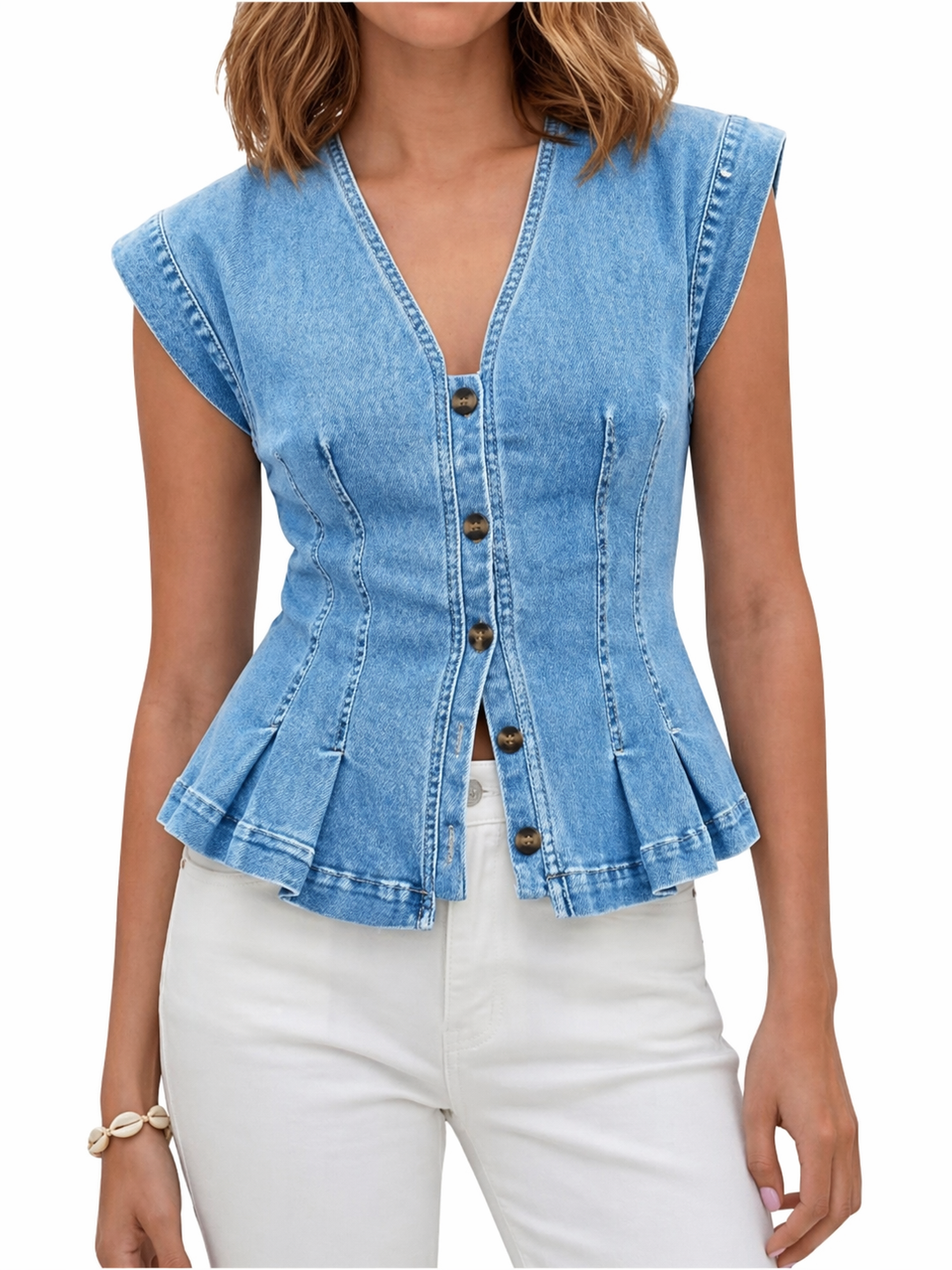 Viera | Top de Mezclilla con Cuello en V