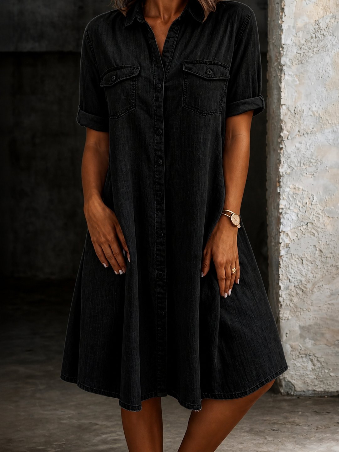 Patricia | Vestido Midi de Estilo Casual Denim