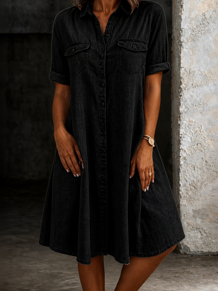 Patricia | Vestido Midi de Estilo Casual Denim