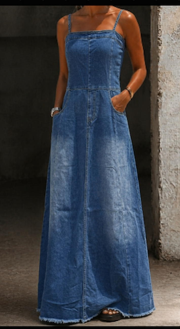 Savannah | Vestido Maxi de Mezclilla Vintage