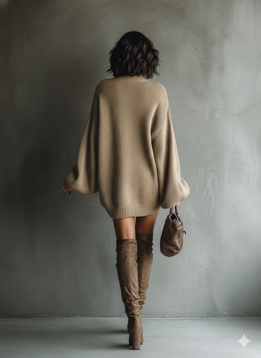 Vestido Corto de Punto Vintage