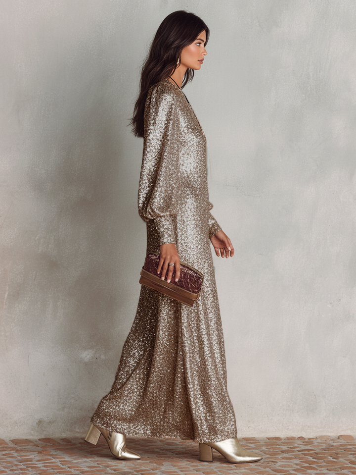 Maxi Vestido de Fiesta Brillante