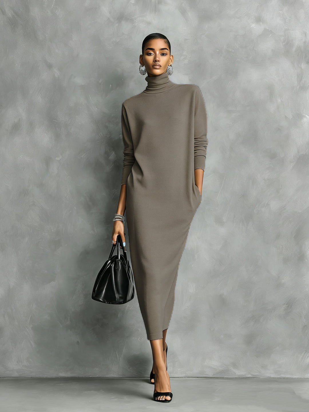 Vestido Midi Negro Elegante