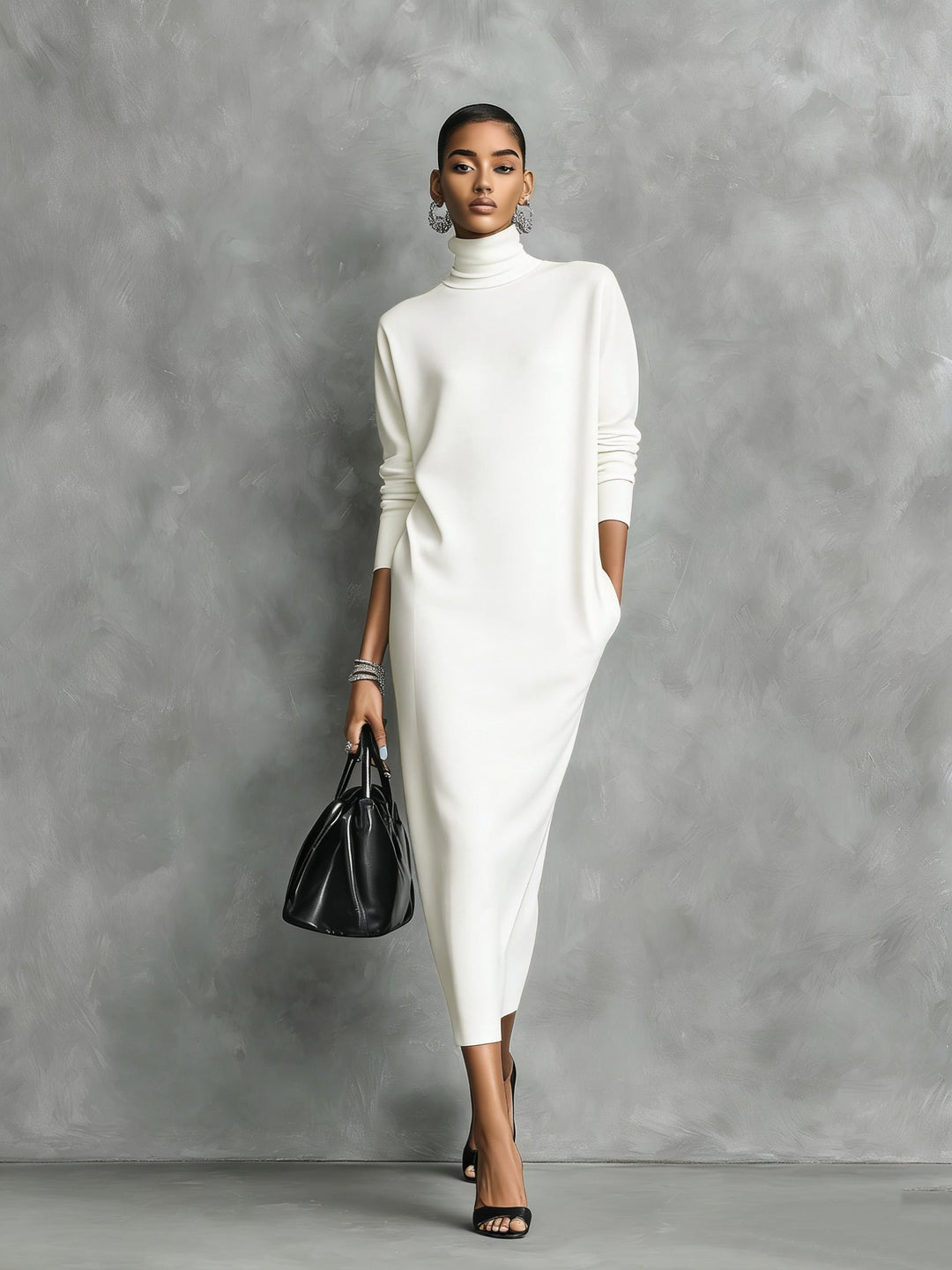 Vestido Midi Negro Elegante