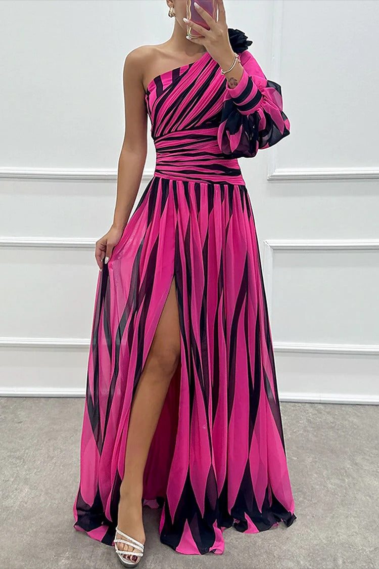 Vestido Largo Plisado Astra Noir