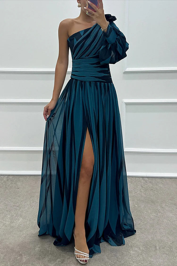 Vestido Largo Plisado Astra Noir