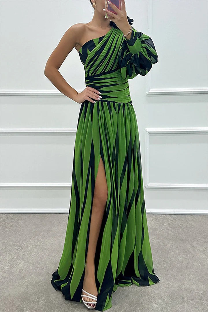 Vestido Largo Plisado Astra Noir