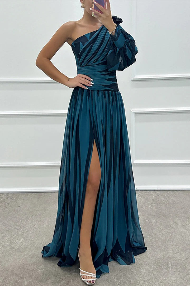 Vestido Largo Plisado Astra Noir