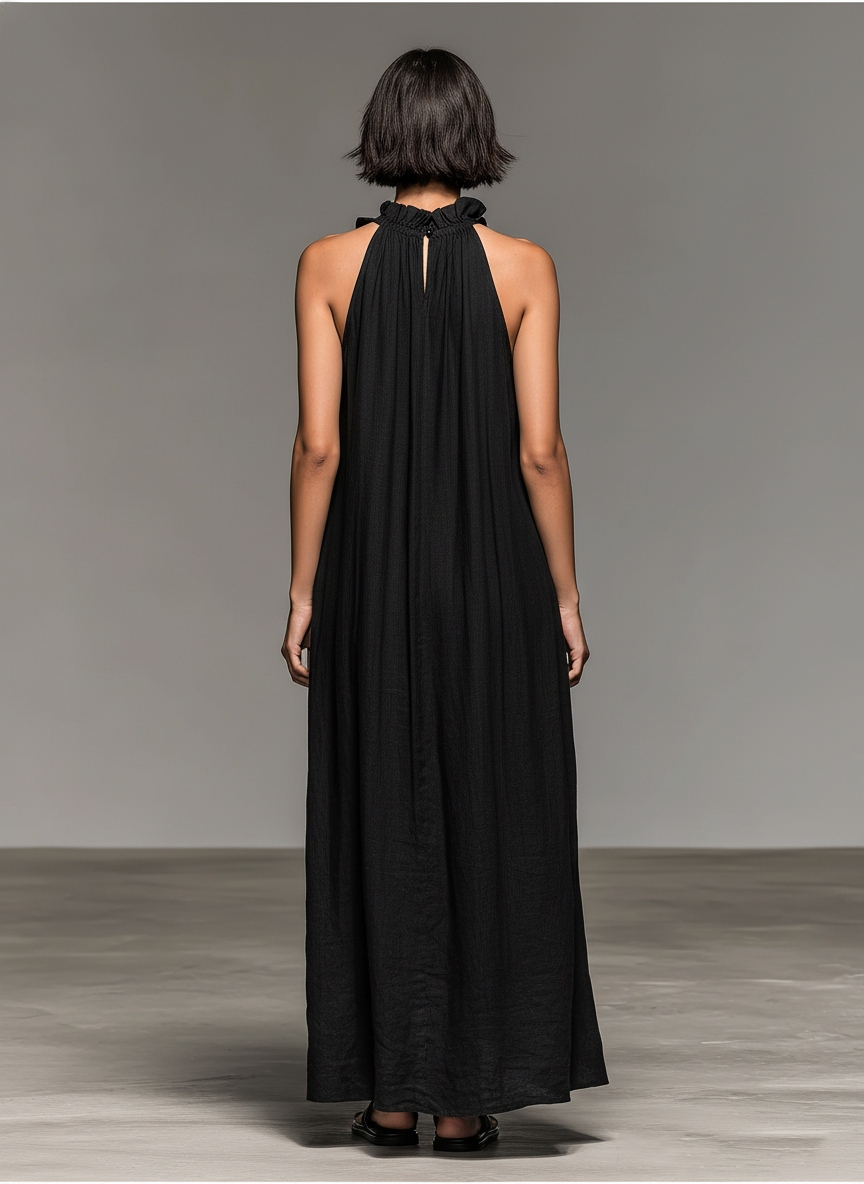 Vestido Maxi de Lino Minimalista
