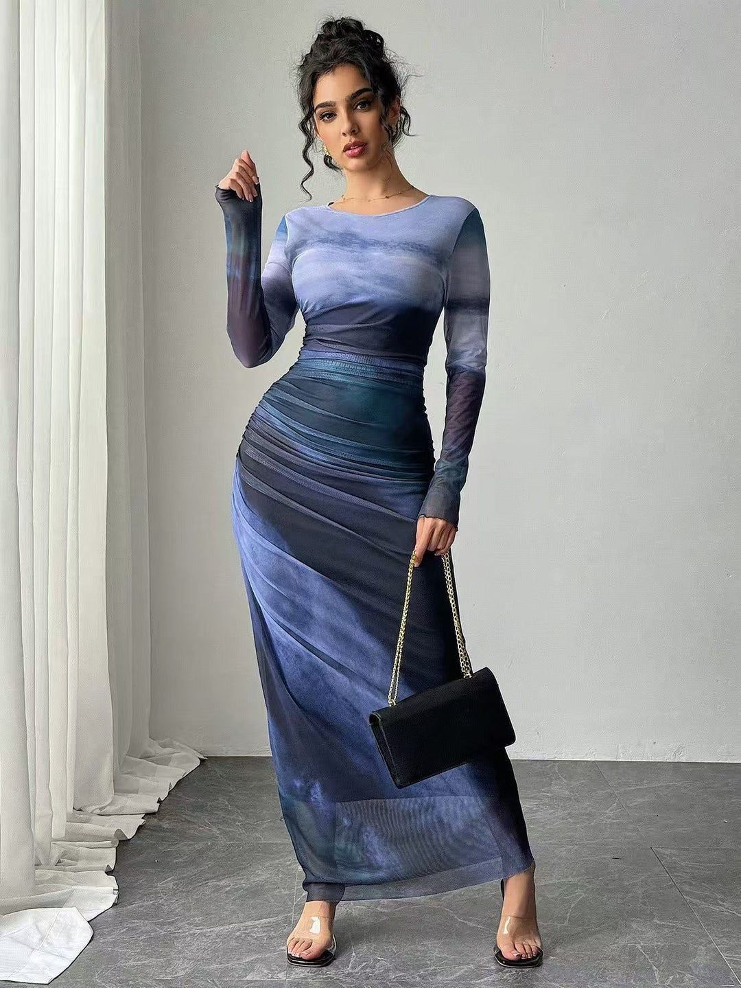 Vestido Maxi de Manga Larga