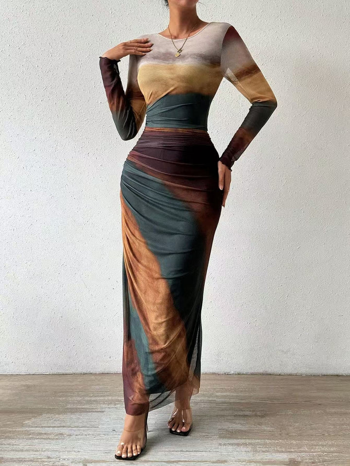 Vestido Maxi de Manga Larga