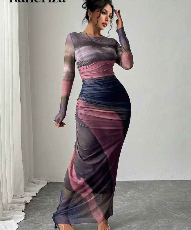 Vestido Maxi de Manga Larga