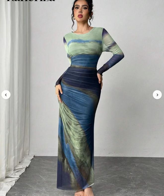 Vestido Maxi de Manga Larga