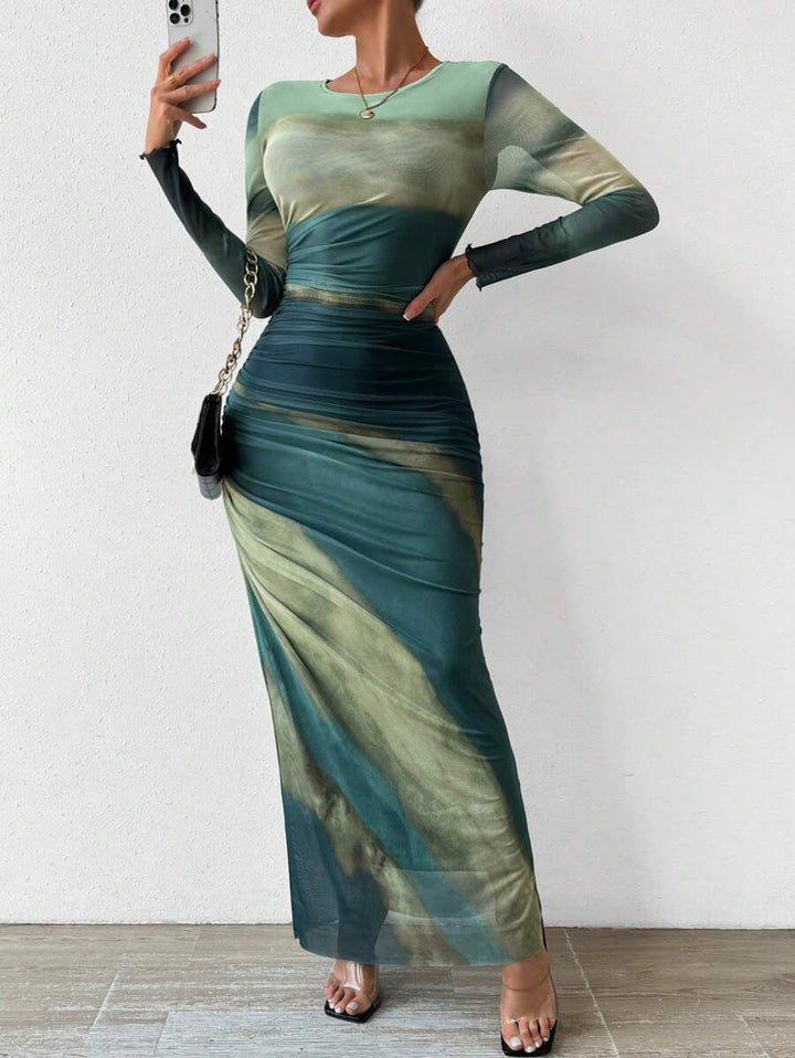 Vestido Maxi de Manga Larga