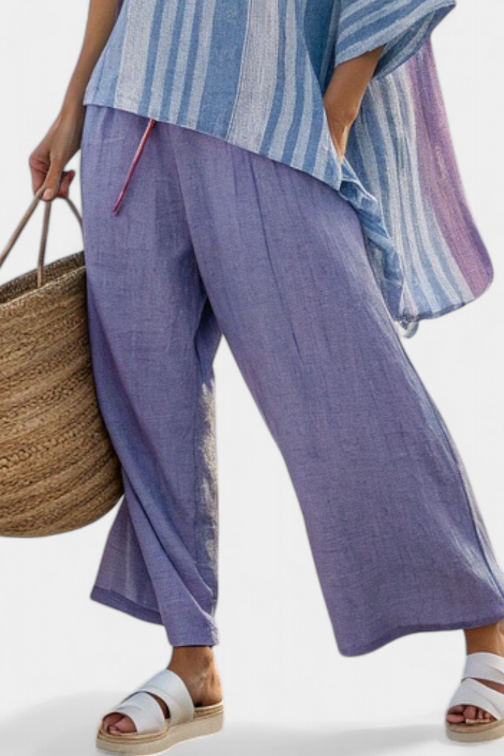 Zellora | Top y Pantalones Elegantes en Lavanda y Azul Cielo