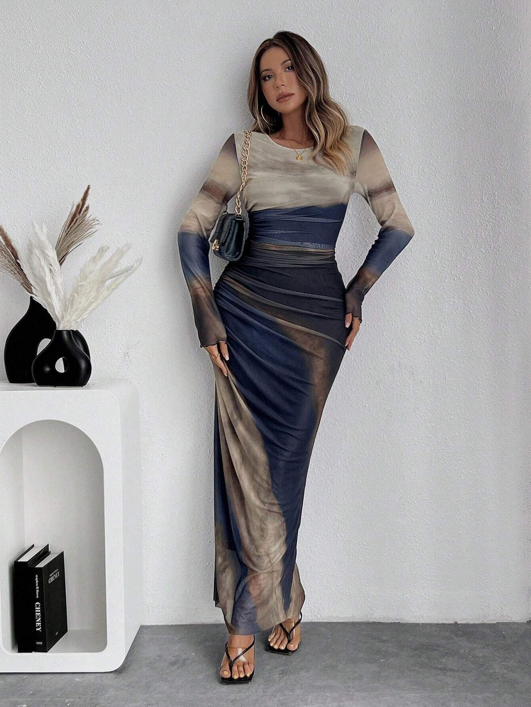 Vestido Maxi de Manga Larga