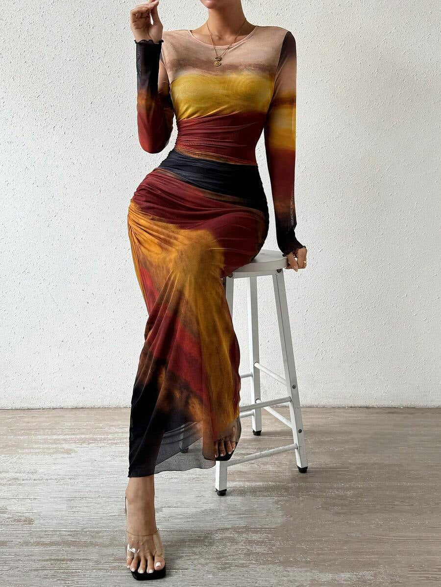 Vestido Maxi de Manga Larga